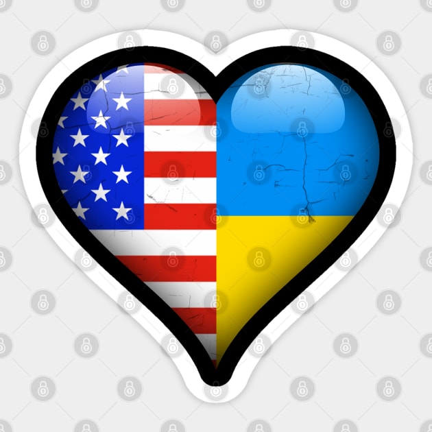 Half American Half Ukrainian - Gift for Ukrainian From Ukraine Sticker by Country Flags